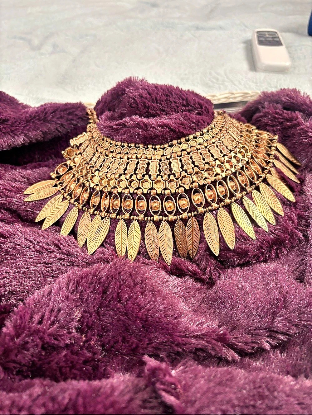 Gold-Tone Statement Bib Necklace